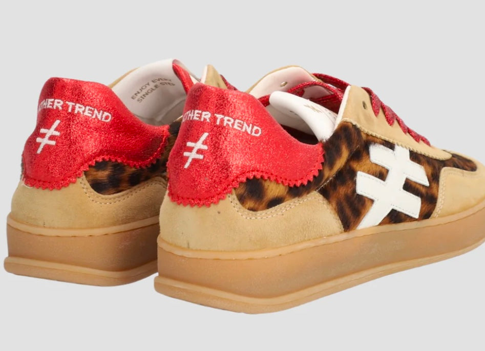 Another Trend camel and leopard print sneakers