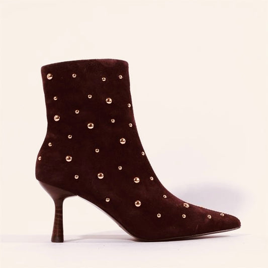 Pedro Anton brown studded suede ankle boots