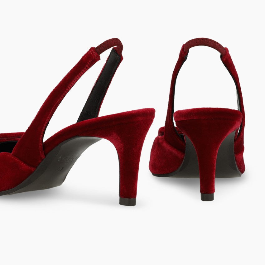 Lodi red velvet slingbacks