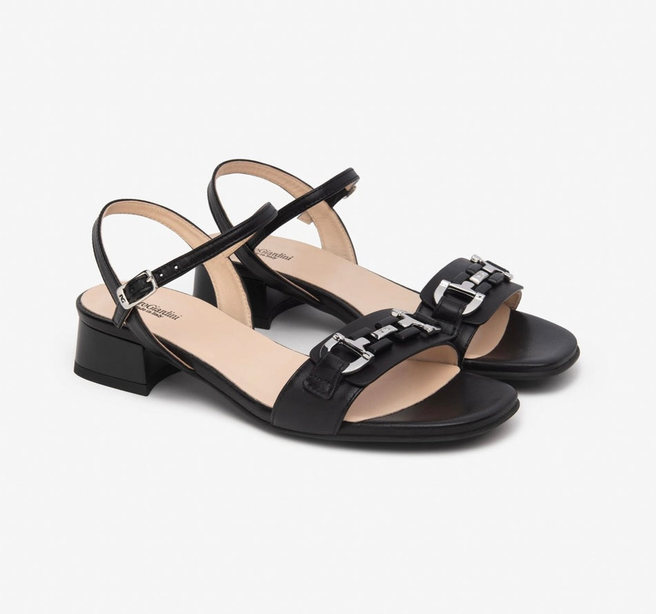 NeroGiardini black leather sandals