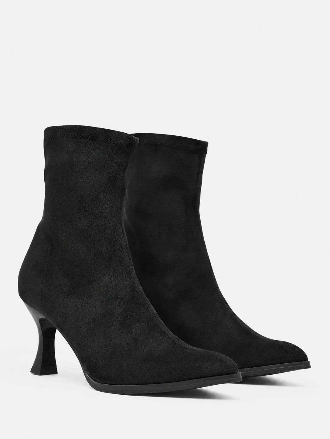 Miss Elastic black suede ankle boots