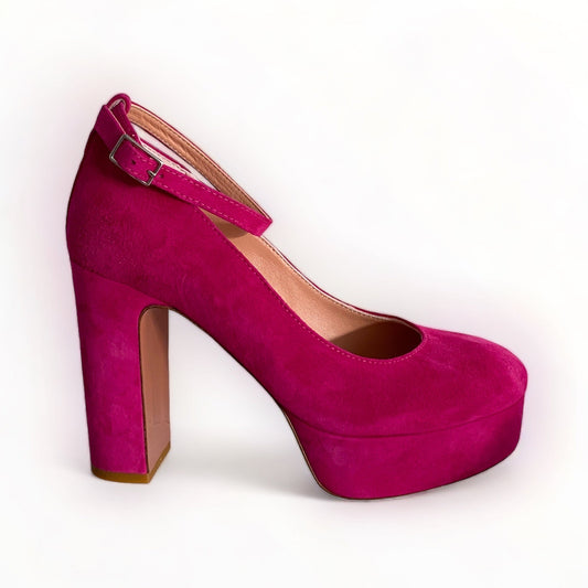 Oxitaly pink suede platform shoes