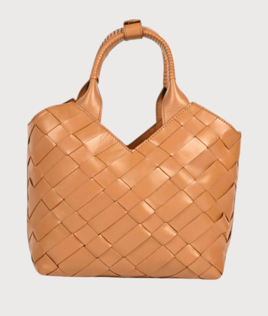 Alēo tan leather shopper handbag