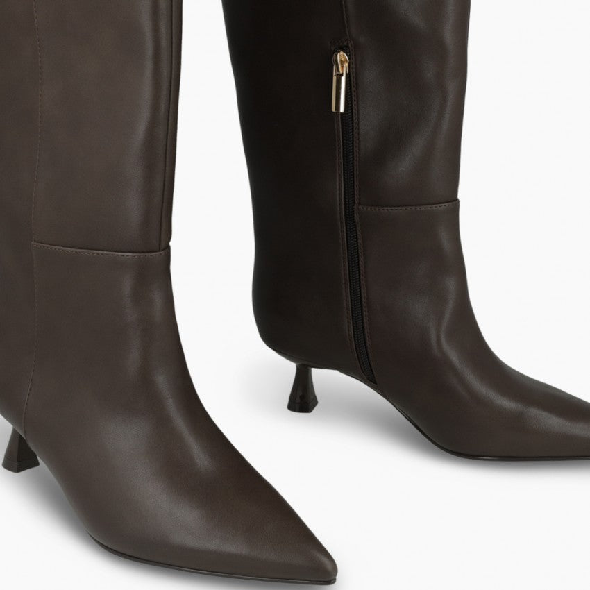 Lodi brown leather knee high  boots