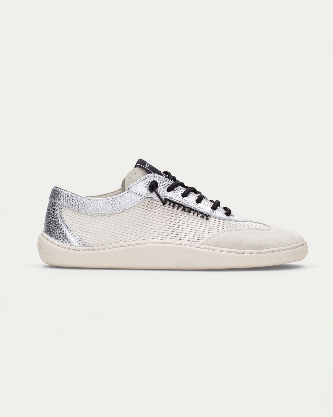 Hispanitas white and silver slip on barefoot earth runner