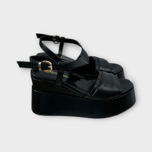 Marco Moreo black leather platform sandals