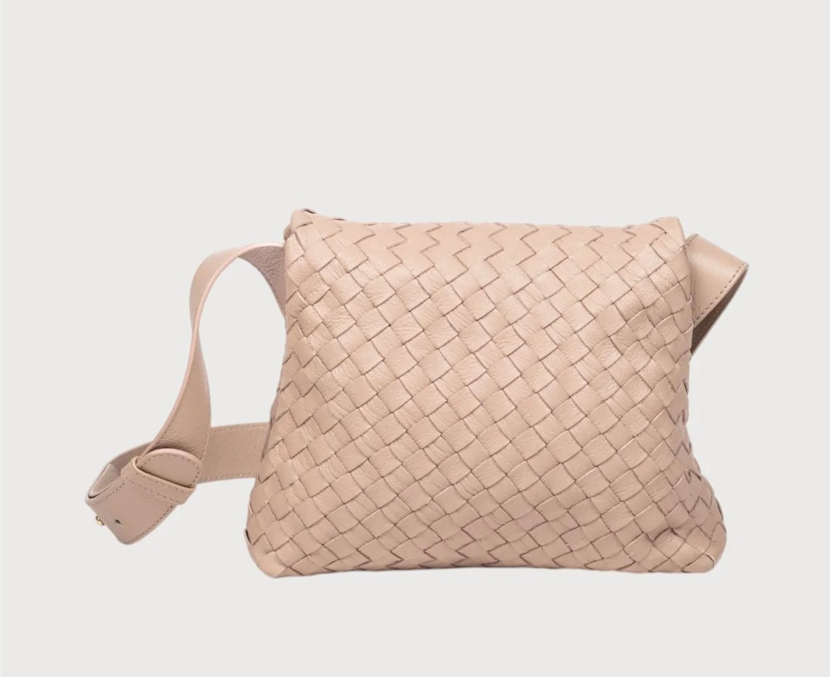 Alēo taupe leather crossbody handbag