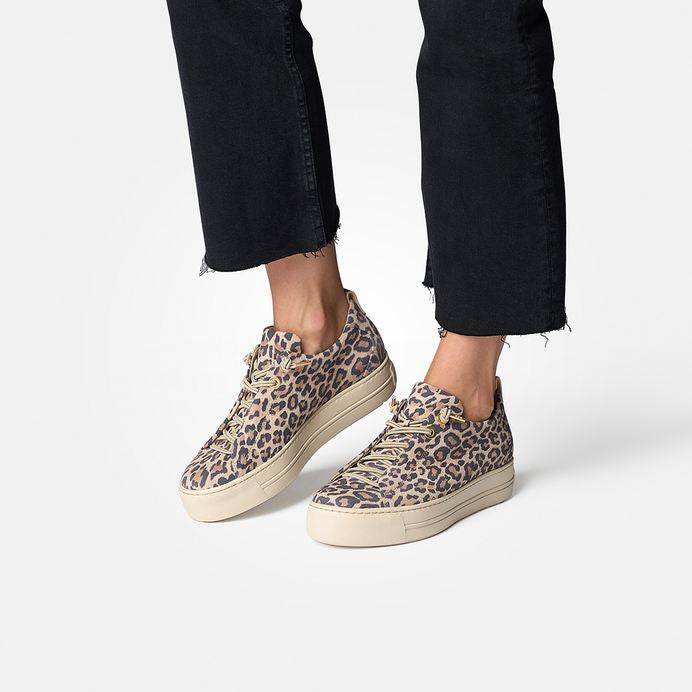 Paul Green leopard print suede leather platform sneakers - Melissakshoes