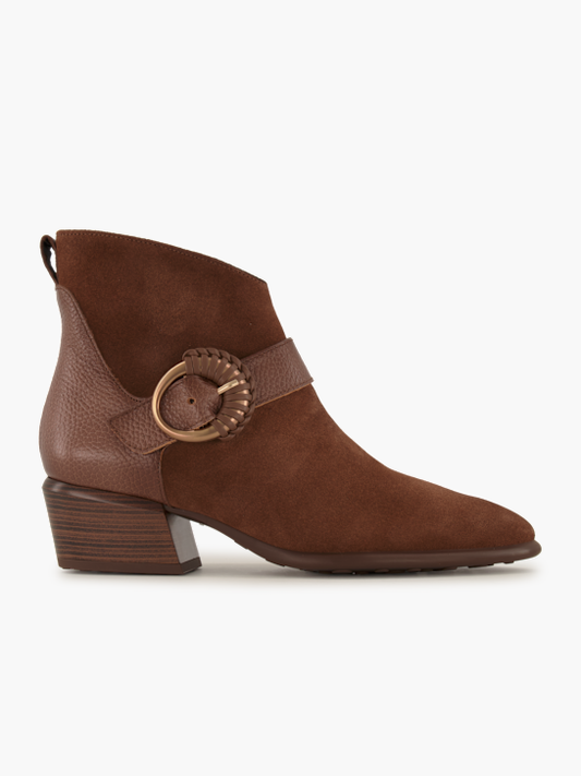 Hispanitas brown suede and leather ankle boot
