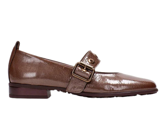 Hispanitas brown patent leather ballerinas