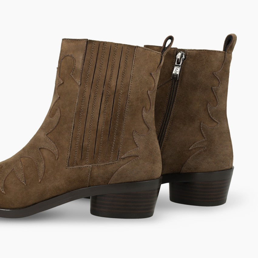 Lodi Telmos tan western style ankle boot