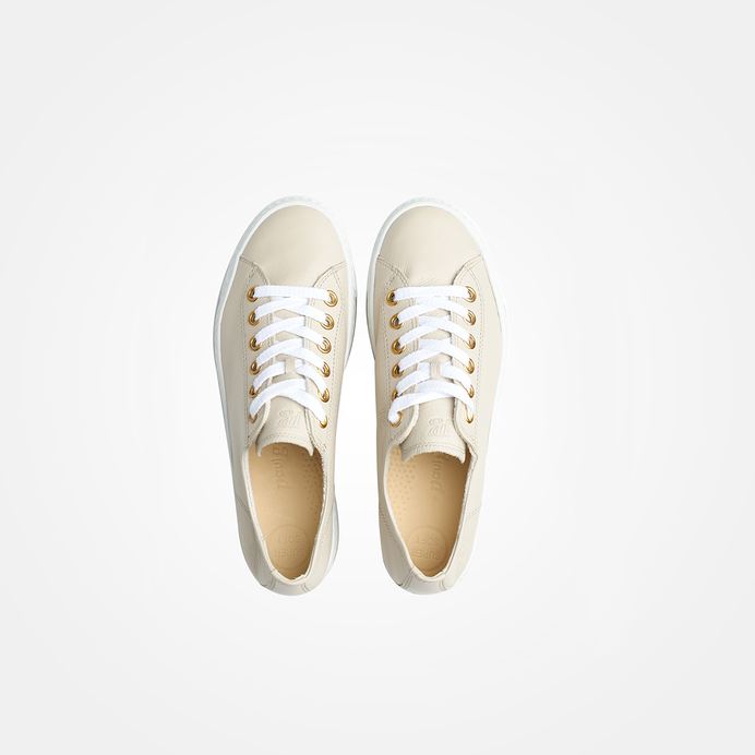 Paul Green beige leather sneakers - Melissakshoes