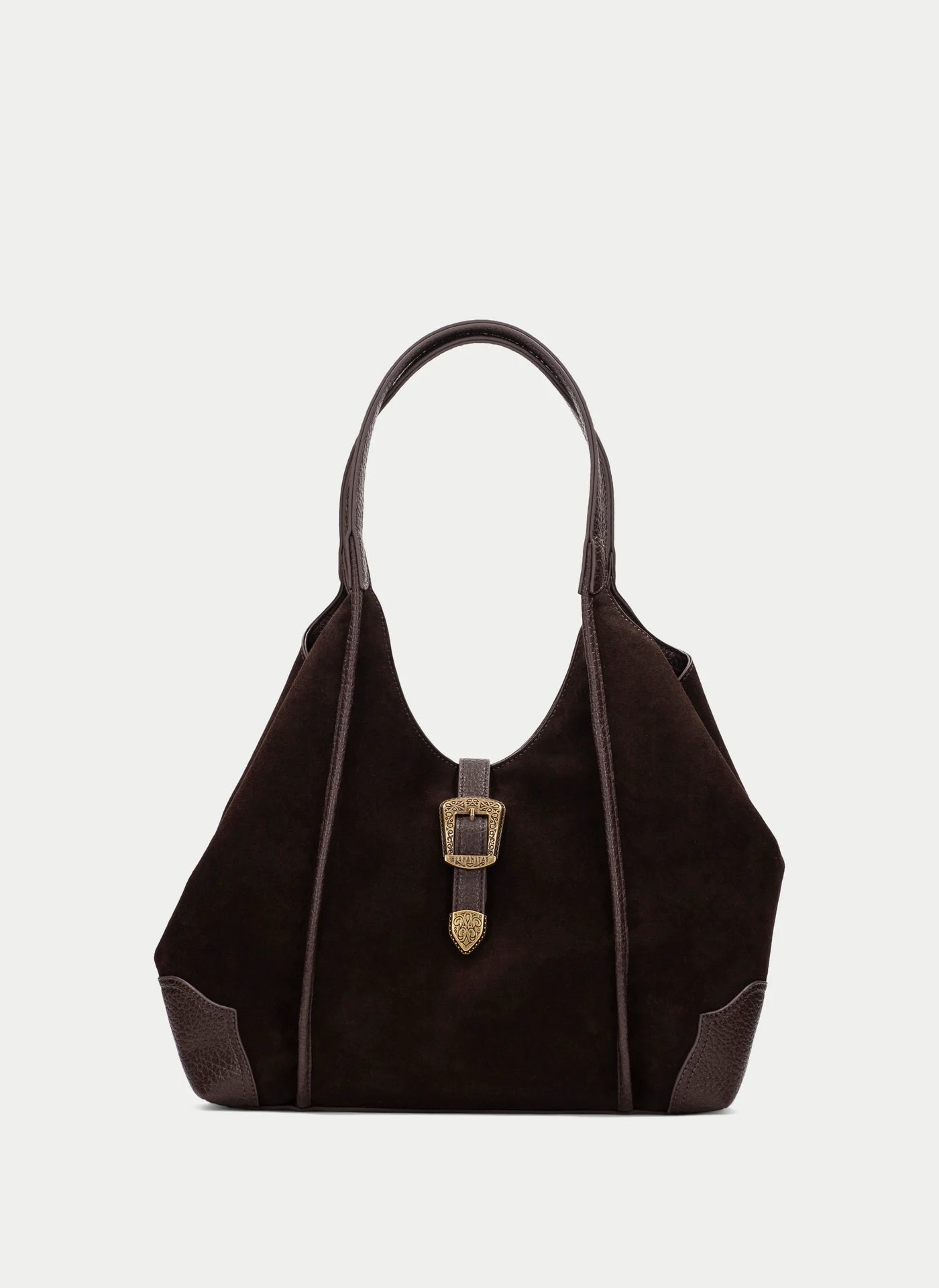 Hispanitas chocolate brown suede Hobo bag