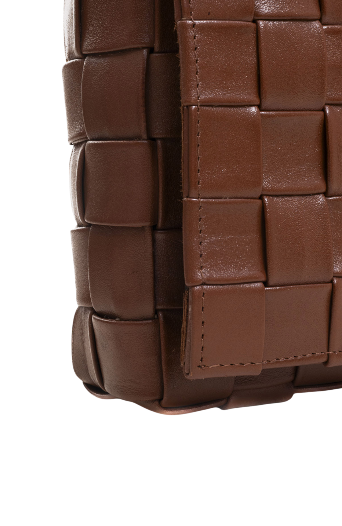 Alēo toffee handwoven leather clutch bag