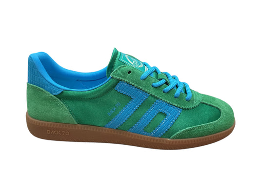 Back 70 emerald green and blue retro sneakers - Melissakshoes