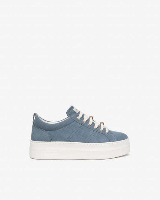NeroGiardini blue suede platform sneaker