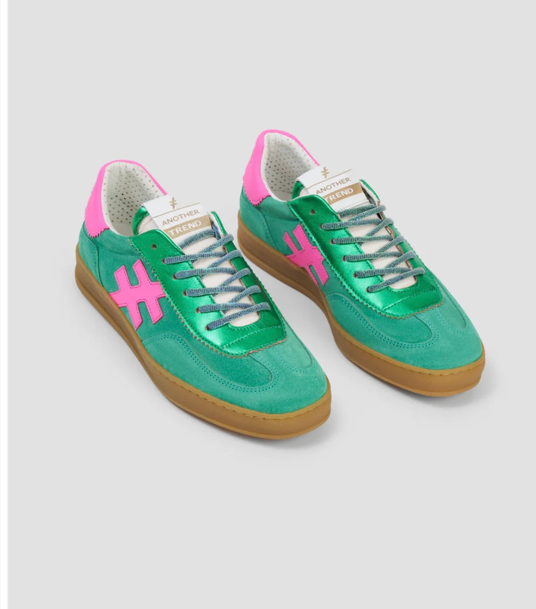 ANOTHER TREND green and pink sneakers