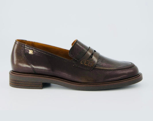 Paul Green brown soft patent leather loafers