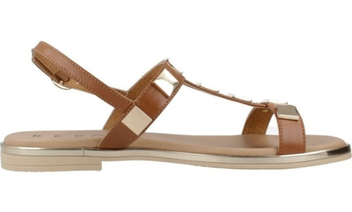 Repo tan leather gladiator sandals
