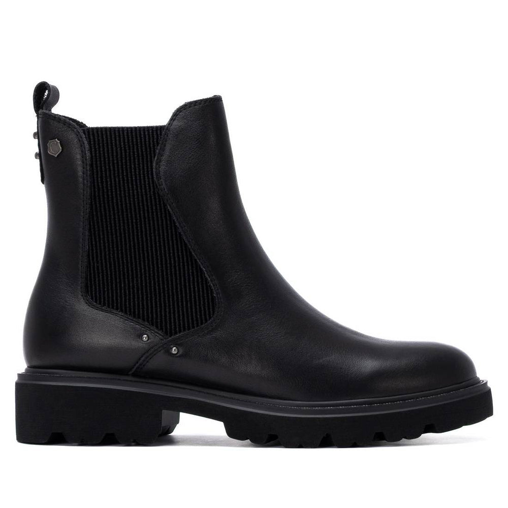 Carmela black leather ankle boots