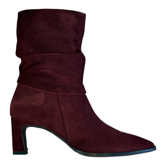 Marian burgundy suede ankle boots