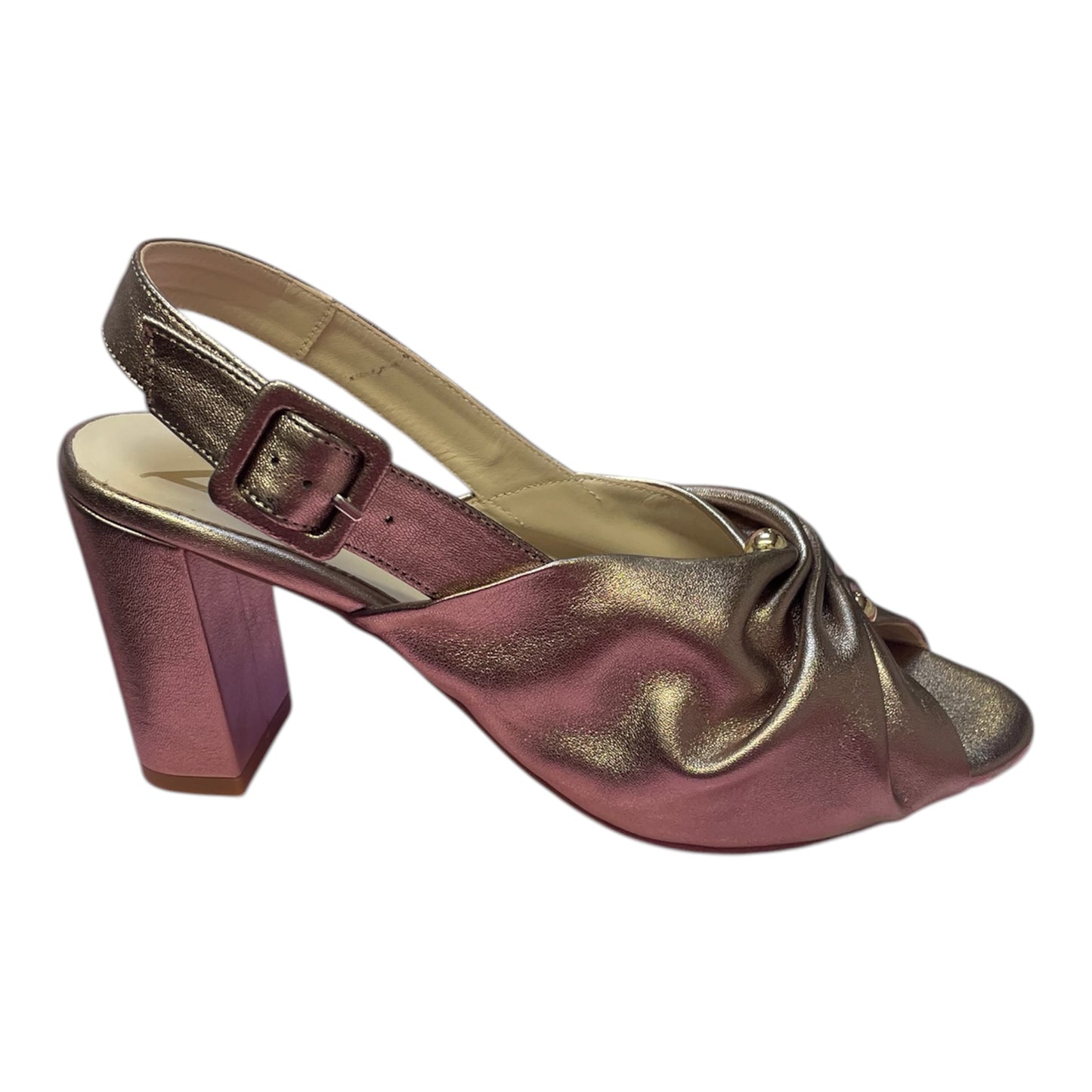 Marian bronze leather heeled sandal