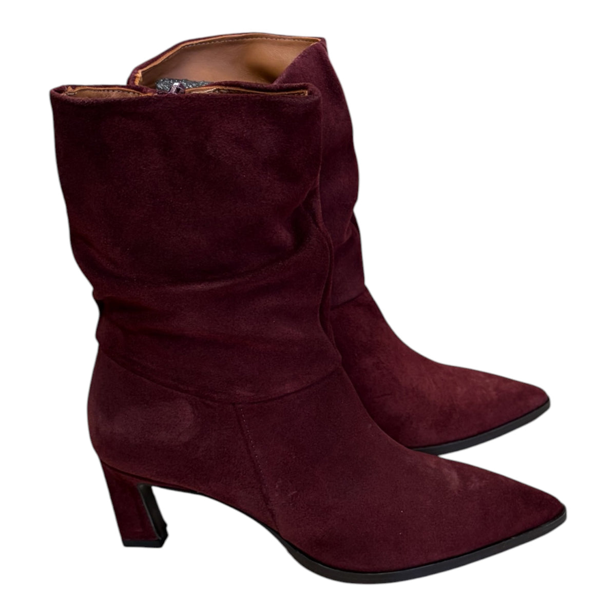 Marian burgundy suede ankle boots