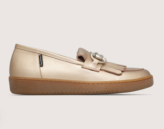 Marco Moreo gold Leather Loafer with silver Accent