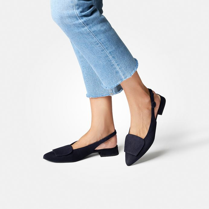 Paul Green navy suede slingback sandal - Melissakshoes