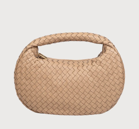 Alēo taupe leather shoulder bag