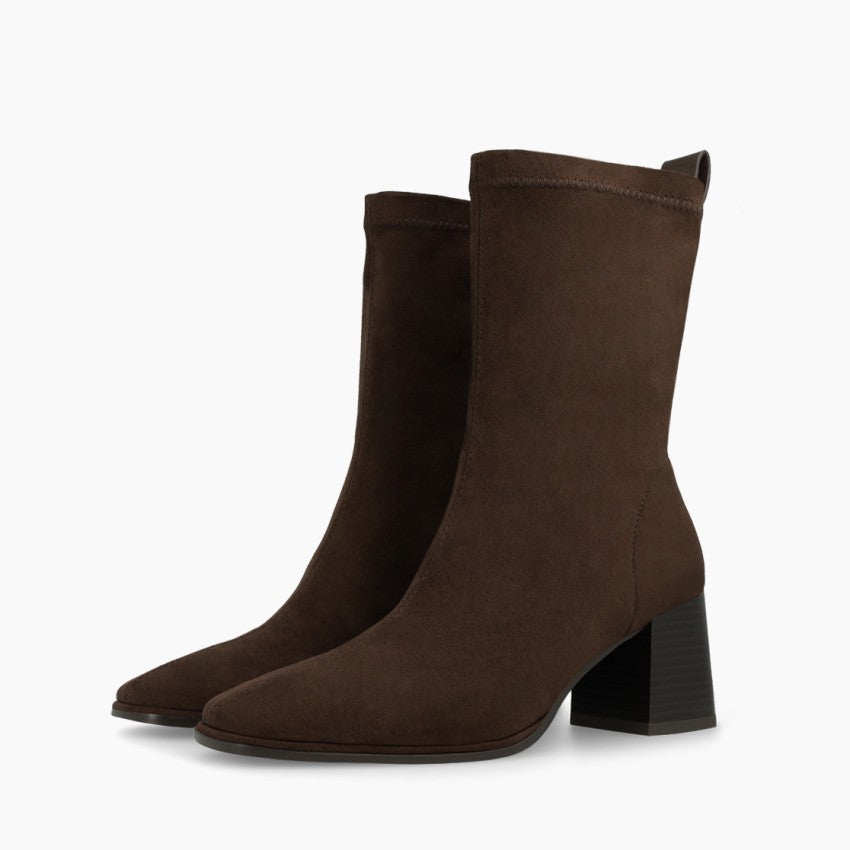 Lodi Brown fabric suede Heka ankle boots