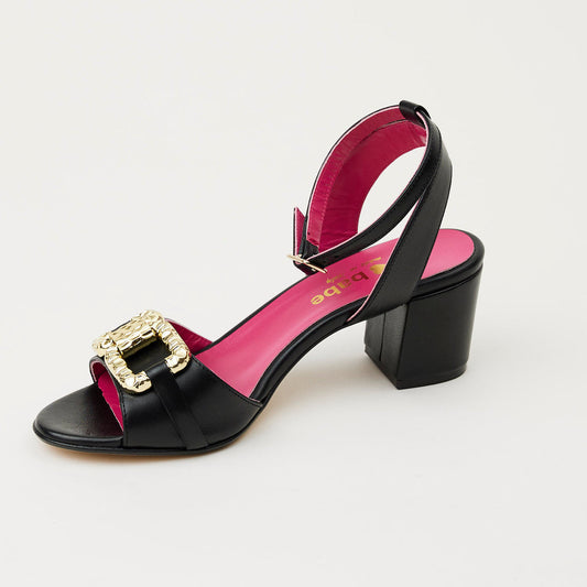Le babe black leather sandals