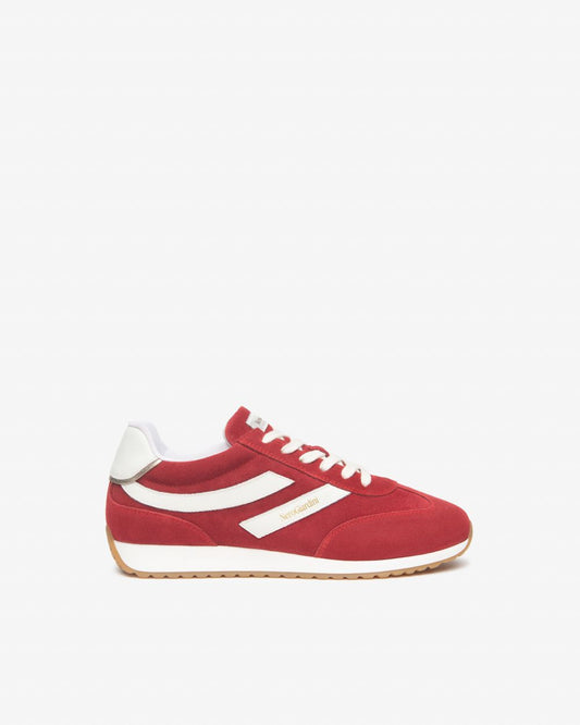 NeroGiardini red and white suede and leather sneakers