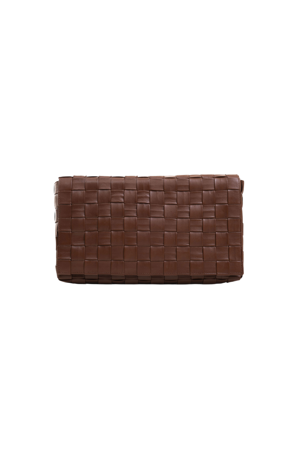 Alēo toffee handwoven leather clutch bag