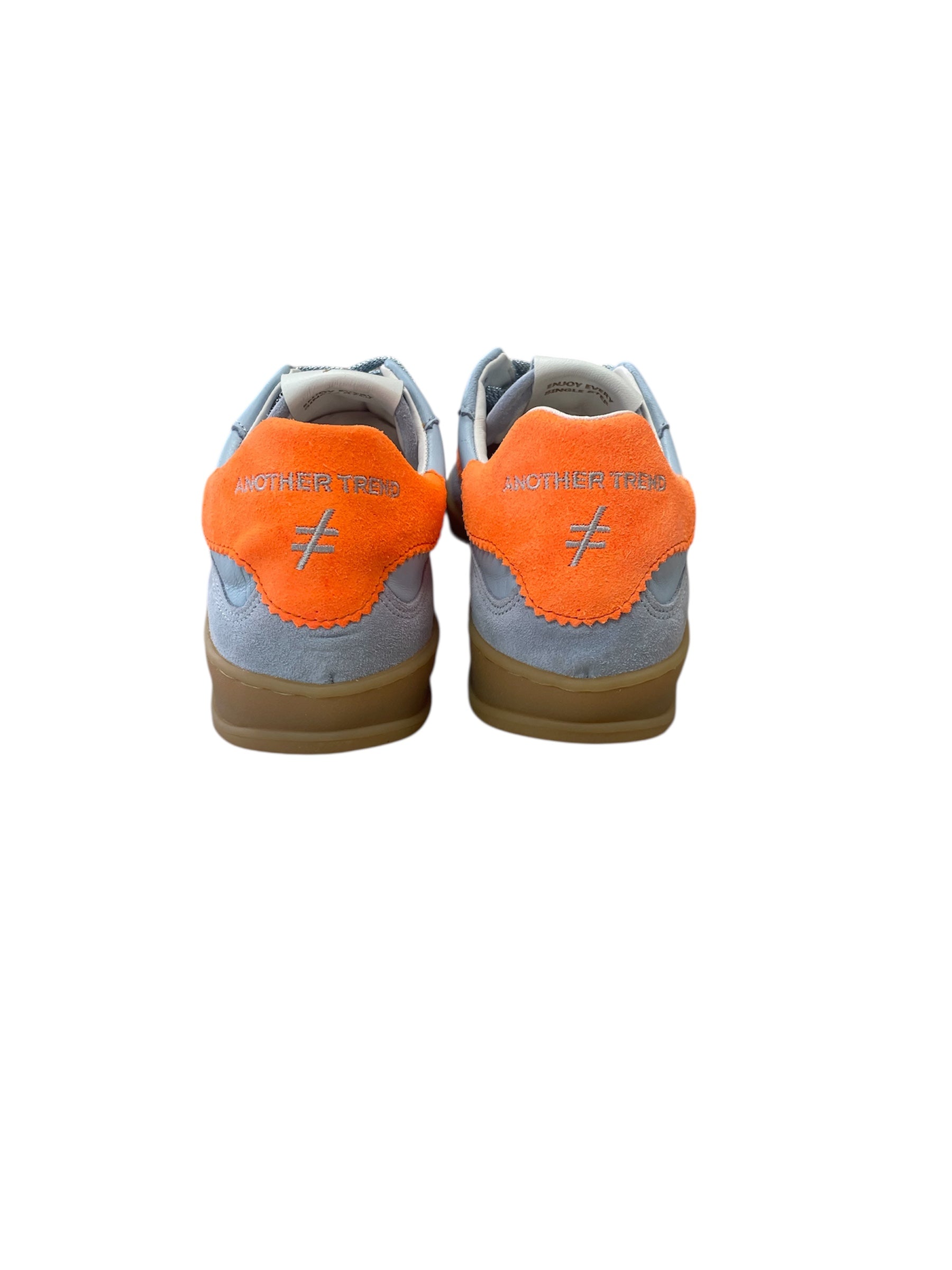 Another Trend sky blue and neon orange sneakers - Melissakshoes