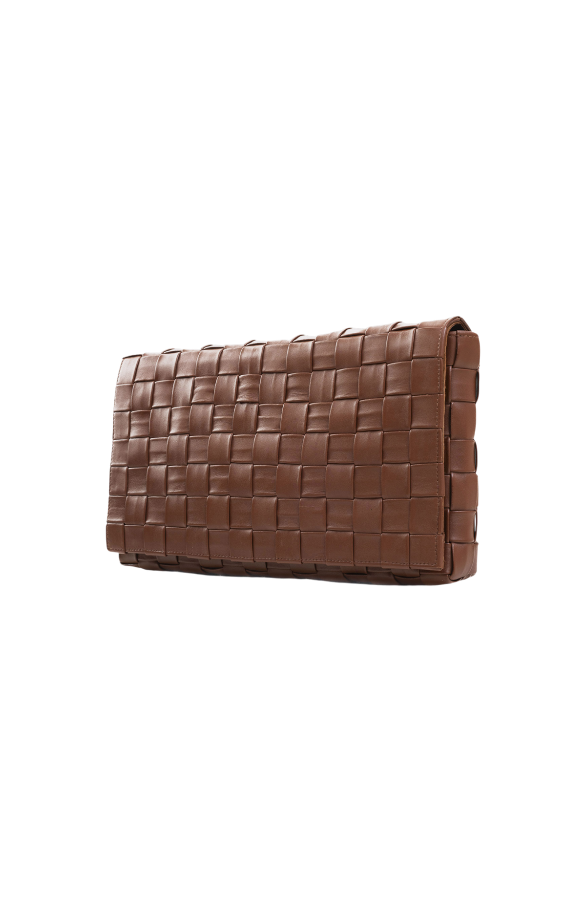Alēo toffee handwoven leather clutch bag