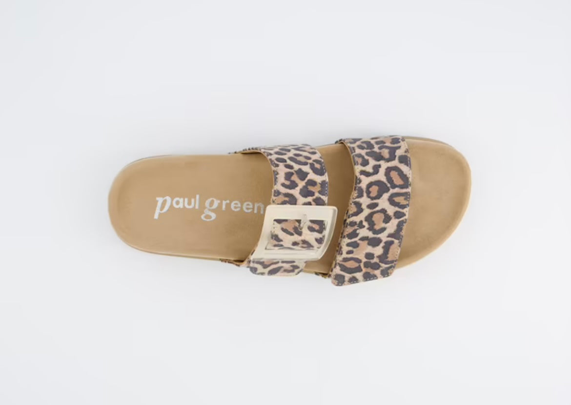 Paul Green leopard print suede platform sandals