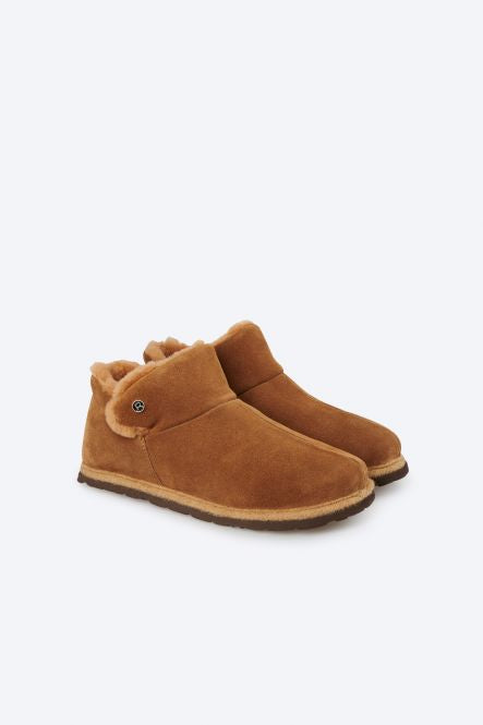 Rohde tan suede & fur lined slipper boot