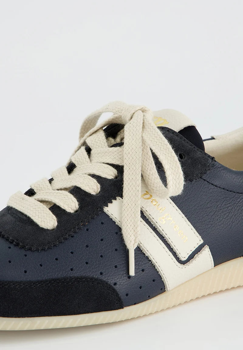 Paul Green navy and cream leather sneaker - Melissakshoes