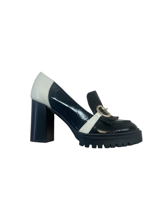 Lodi black and white leather shoes