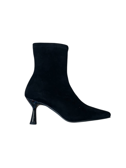Miss elastic black suede sock  boot