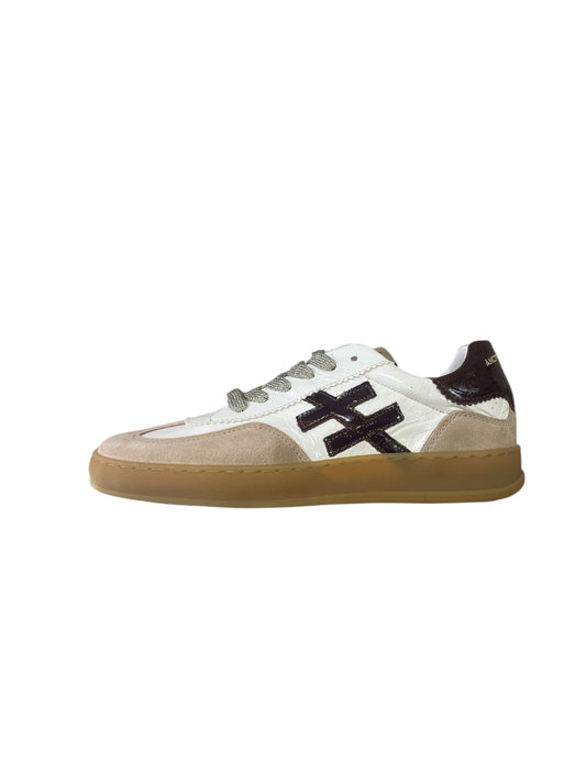 Another trend beige white and brown suede and leather sneakers - Melissakshoes