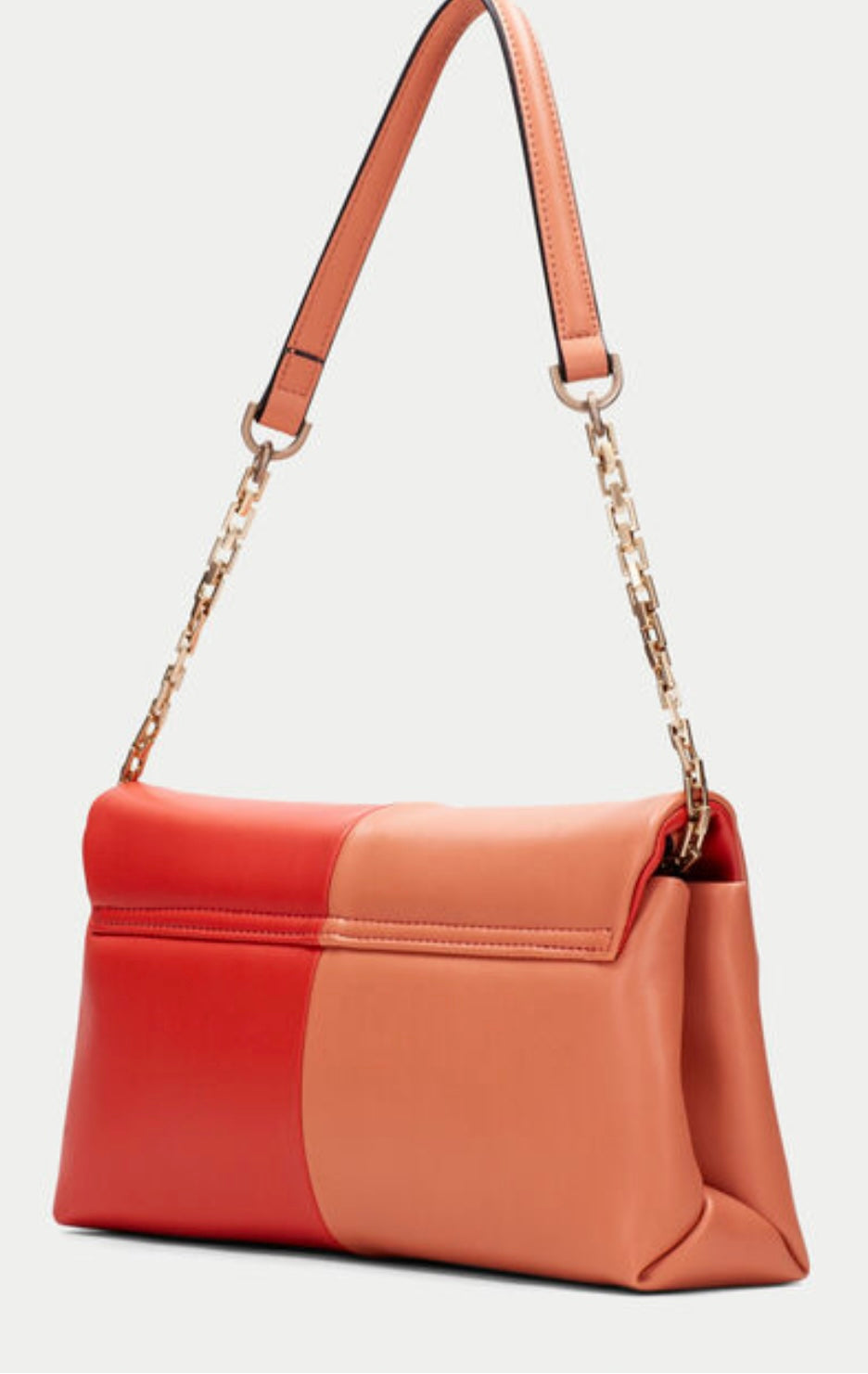 Hispanitas coral leather shoulder bag in two tone design