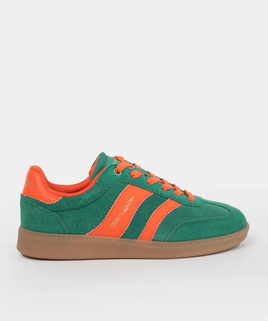 Teddy Smith Green and orange retro sneakers