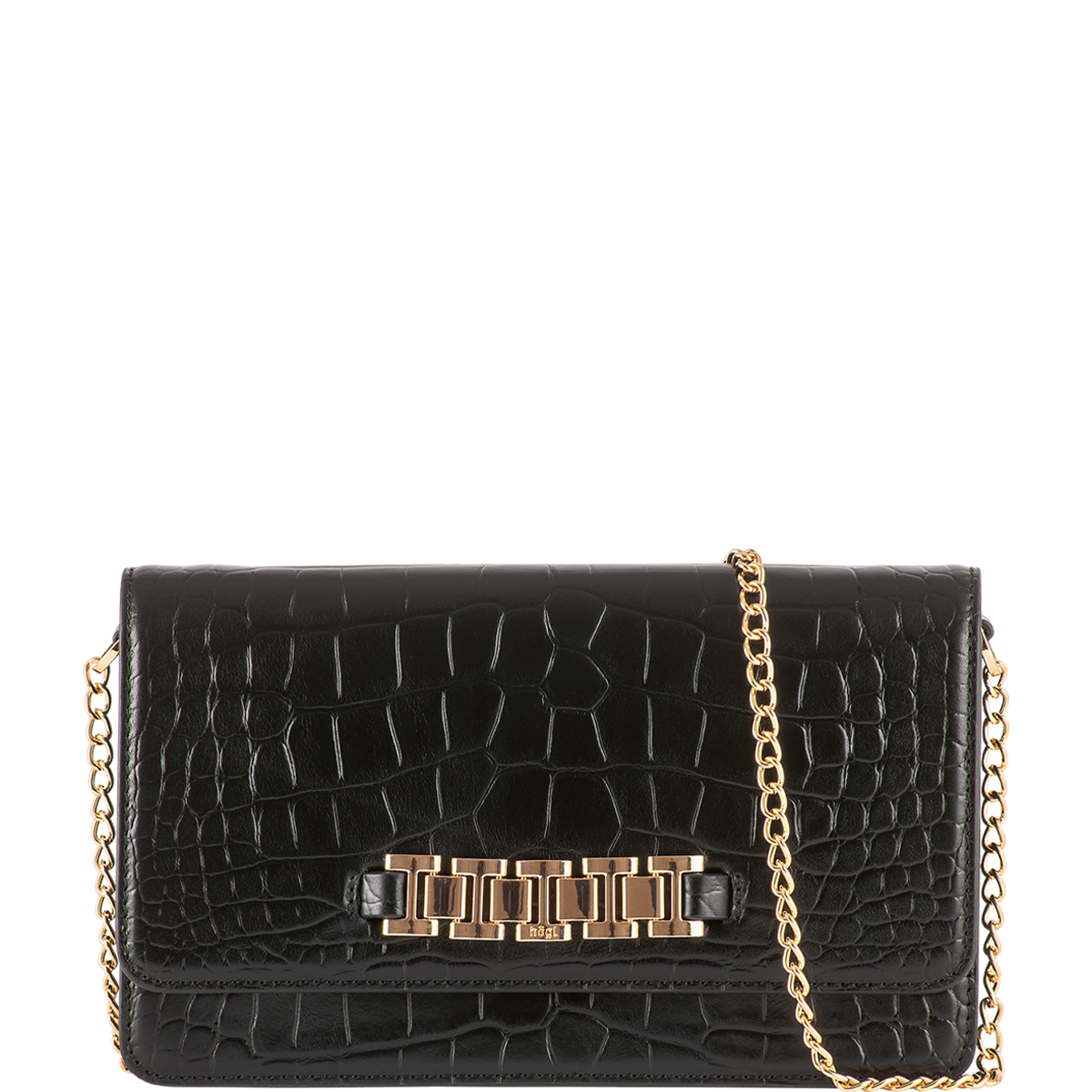 Hōgl black leather clutch bag