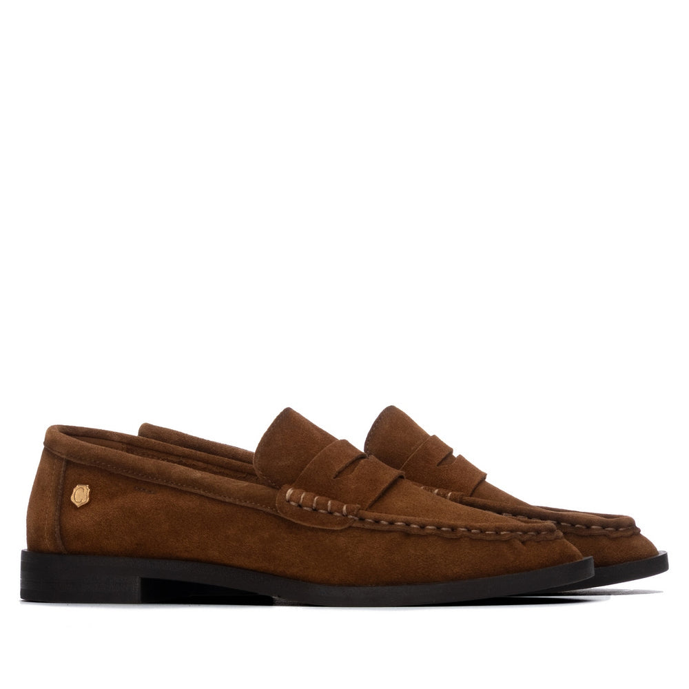 Carmela tan suede loafers