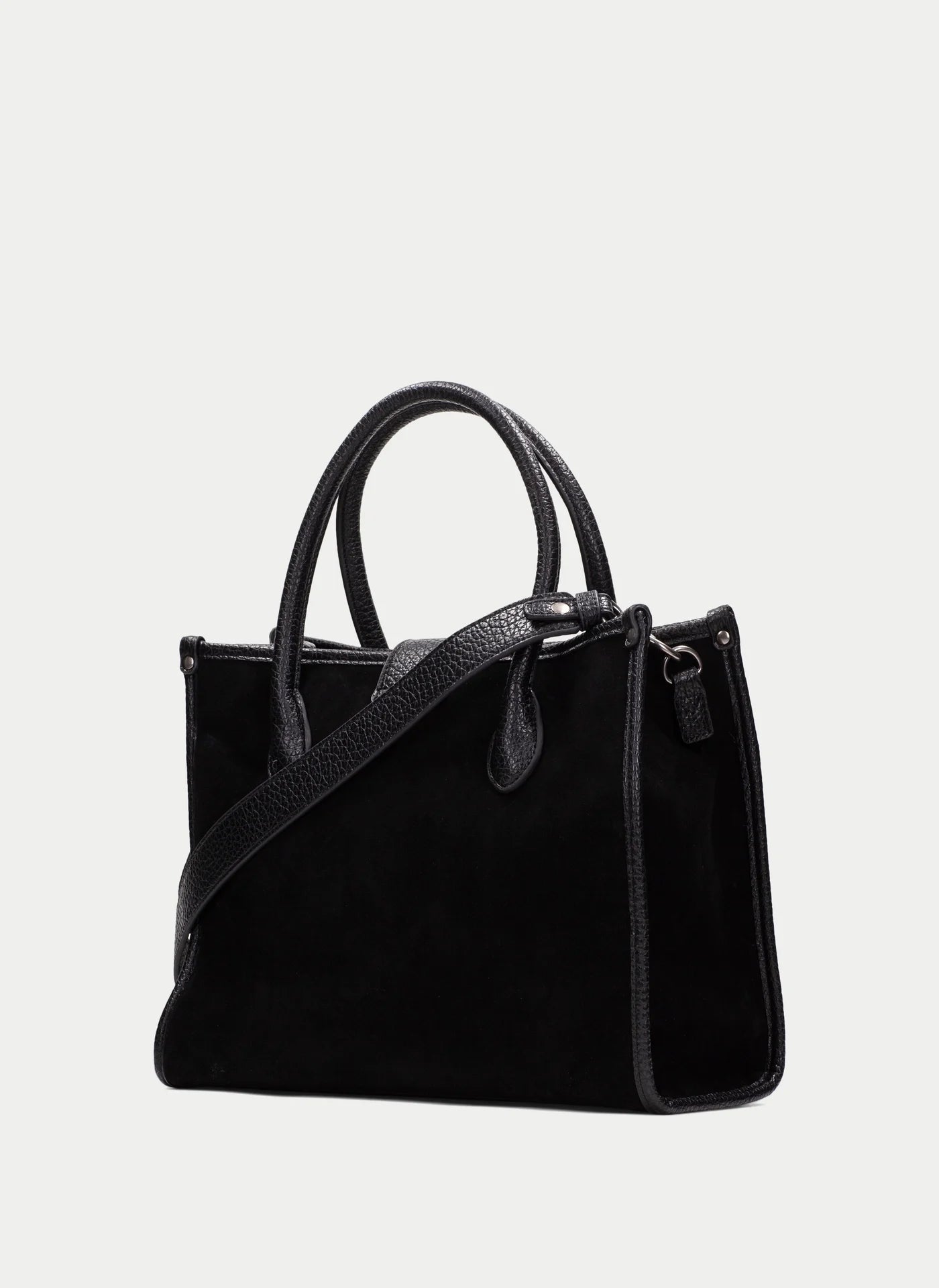 Hispanitas black suede and leather tote bag