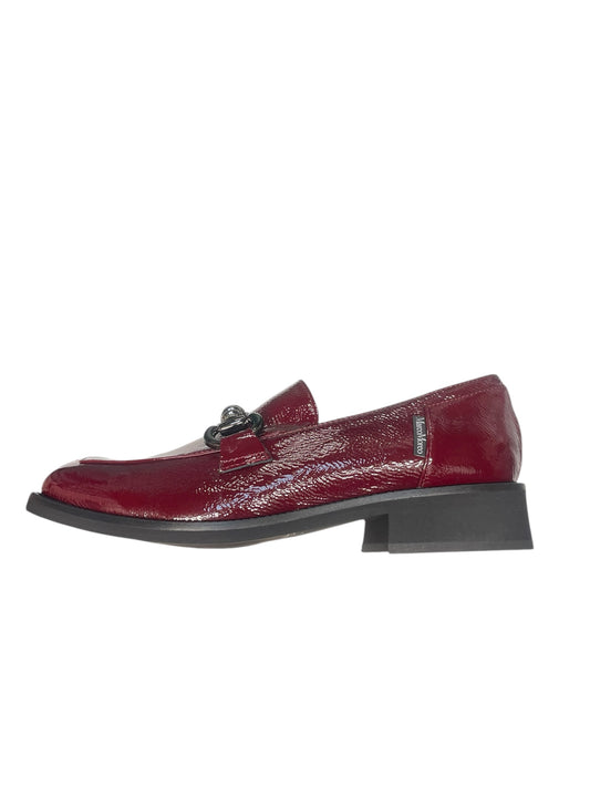 Marco Moreo burgundy red patent leather slip on loafers - Melissakshoes