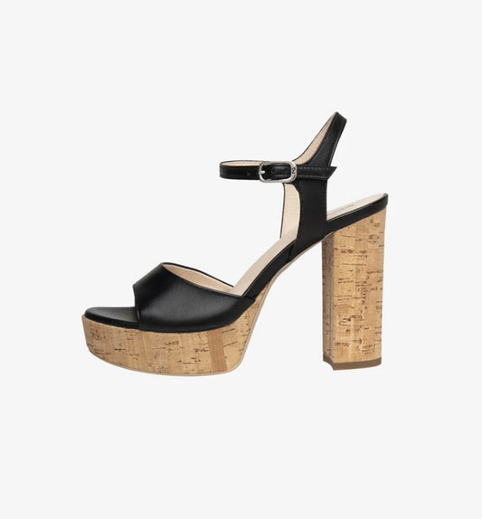NeroGiardini black leather platform sandals
