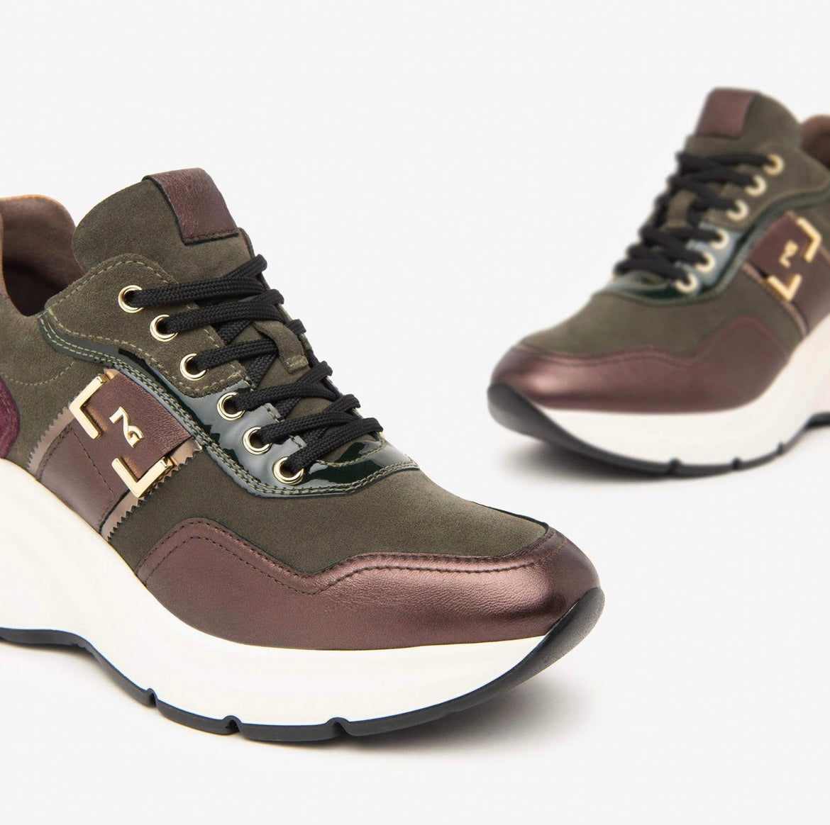 Nerogiardini leather wedge sneaker